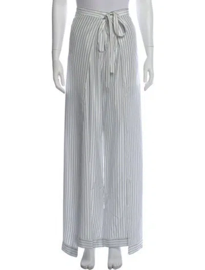 Pre-owned Chloé Silk Wide Leg Pants In Blue
