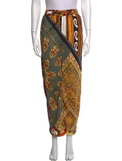 Pre-owned Chloé Silk Wide Leg Pants In Brown