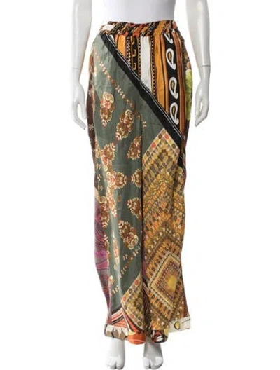 Pre-owned Chloé Silk Wide Leg Pants In Multi