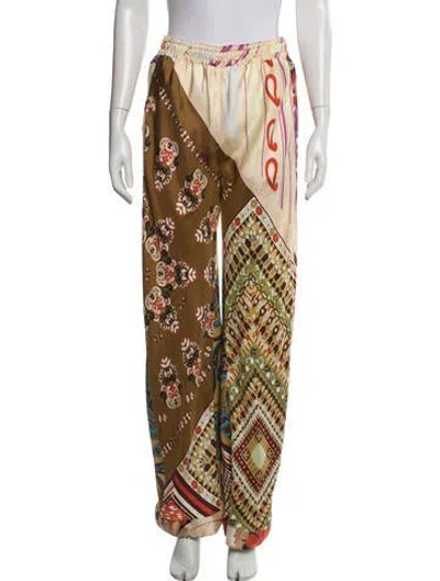 Pre-owned Chloé Silk Wide Leg Pants In Multi
