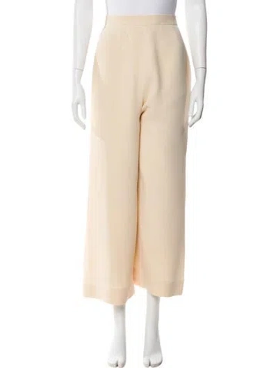 Pre-owned Chloé Silk Wide Leg Pants In Neutral