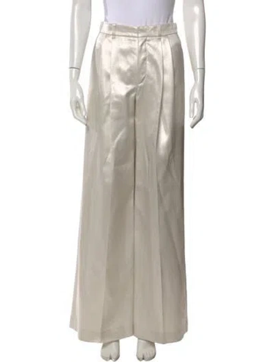 Pre-owned Chloé Silk Wide Leg Pants In Neutral
