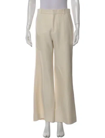 Pre-owned Chloé Silk Wide Leg Pants In Neutral