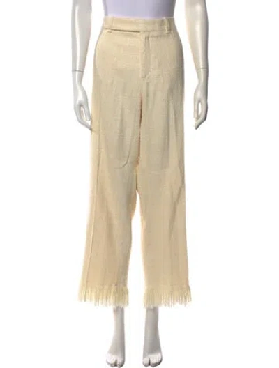 Pre-owned Chloé Silk Wide Leg Pants In Neutrals