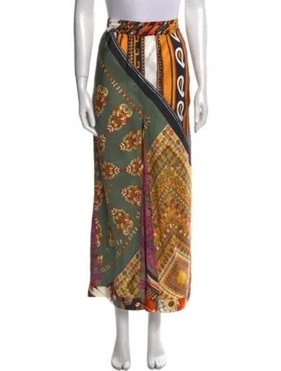 Pre-owned Chloé Silk Wide Leg Pants In Orange