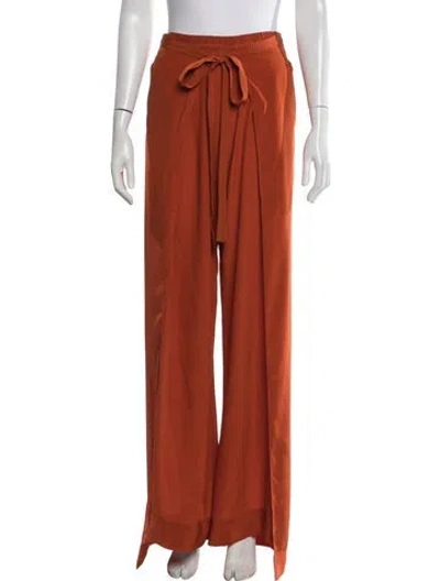 Pre-owned Chloé Silk Wide Leg Pants W/ Tags In Orange