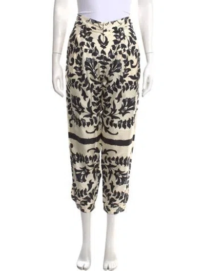 Pre-owned Chloé Silk Wide Leg Pants In White