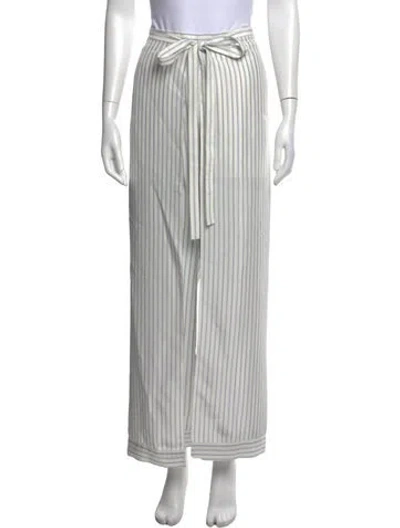 Pre-owned Chloé Silk Wide Leg Pants In White