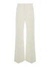 CHLOÉ WHITE FLARED TROUSERS IN WOOL AND SILK WOMAN