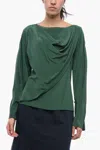 Chloé Silk Wrap Blouse In Green