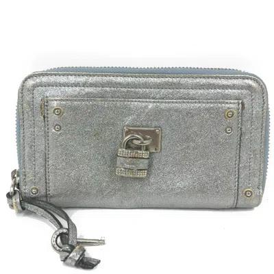 Pre-owned Chloé Silver Leather Long Wallet (bi-fold) ()