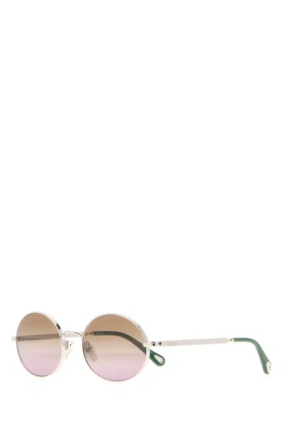 Chloé Silver Metal Sunglasses In Brown