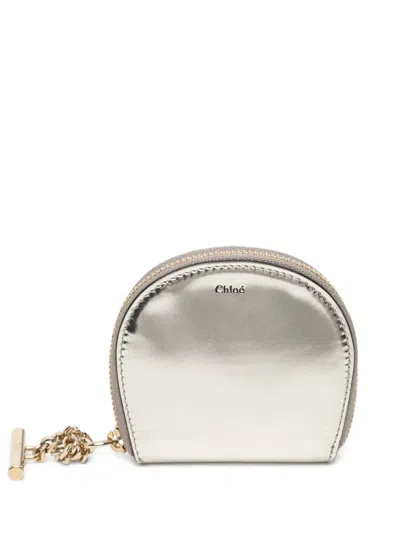 Pre-owned Chloé Silver Metallic Coin Purse W/ Mirror
