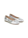 Chloé Metallic-finish Leather Ballerinas In Silver