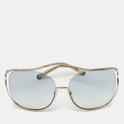 Pre-owned Chloé Silver Tone/grey Gradient Ce125s Milla Oversized Sunglasses In Gray