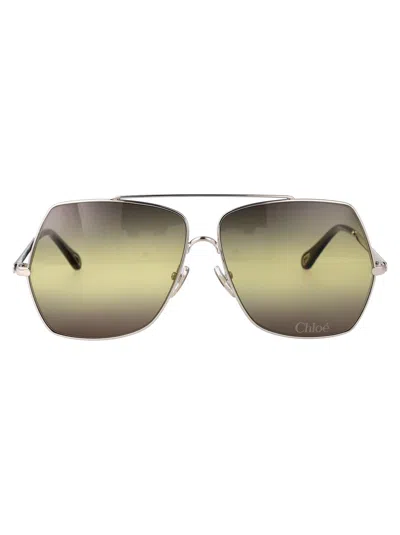 Chloé Silver-silver-grey Metal Sunglasses