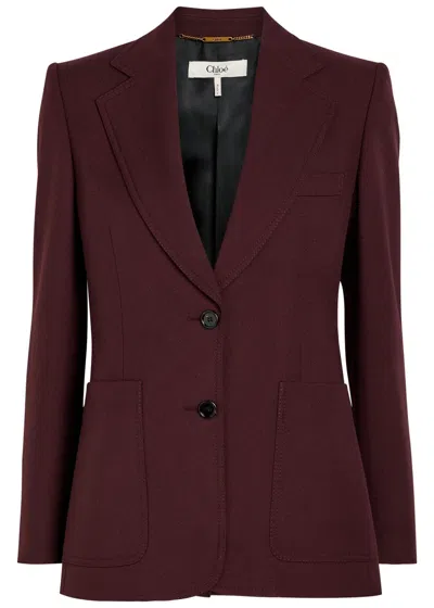 Chloé Chloe Single Breased Wool Blazer In Brown