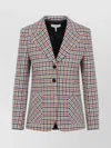 Chloé Chloe Checked Wool-blend Blazer In Neutral