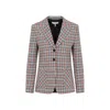 Chloé Chloe Checked Wool-blend Blazer In Neutral