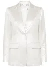 Chloé White Double-breasted Ramie Blazer In Silver