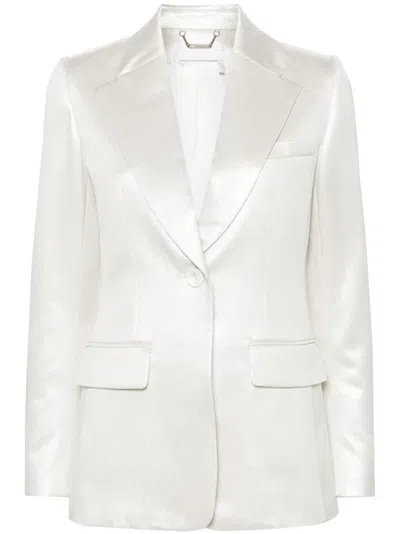 Chloé White Double-breasted Ramie Blazer