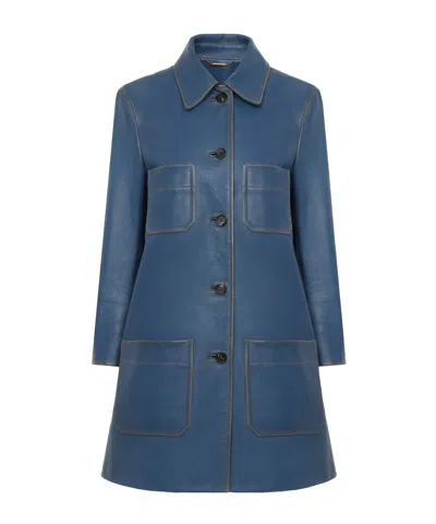 Chloé Single-breasted Coat In Blue