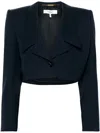Chloé Veste Spencer Courte En Laine Graine De Poudre Femme Bleu Taille 38 100% Laine, Horn Bubalus Bubalis In Blue