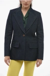 Chloé Single-breasted Denim Blazer With Flap Pockets