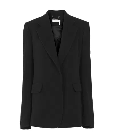 Chloé Single-breasted Open-front Blazer In Black