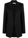 Chloé Black Single-breasted Silk Blend Wool Blazer