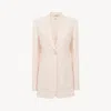 Chloé Single-breasted Tailored Jacket In Wool Gabardine In Pink