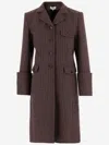 Chloé Single-breasted Wool Blend Riding Coat In Brown