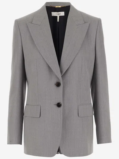 CHLOÉ CHLOÈ SINGLE BREASTED WOOL JACKET