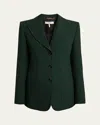 Chloé Single-breasted Wool Jacket In Nightfall Green