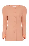 Chloé Single-breasted Wool Jacket In Pink