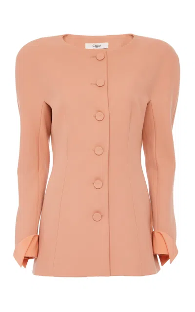 Chloé Single-breasted Wool Jacket In Pink