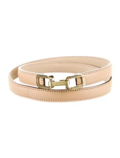 Pre-owned Chloé Skinny Leather Waist Belt In Neutral