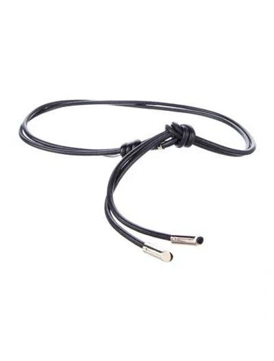 Pre-owned Chloé Skinny Leather Waist Belt W/ Tags In Black