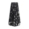 Chloé Floral Motif Maxi Silk Skirt