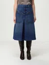 Chloé Knee-length Skirt In Washed Blue Denim Women In Blue