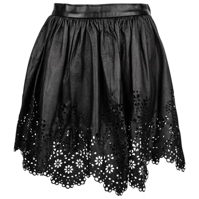 Pre-owned Chloé Chloe Skirt Leather Opening Ceremony Laser Cut S In Black