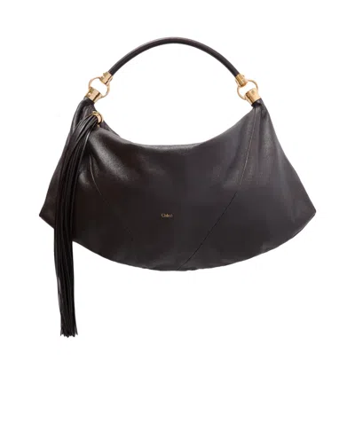 Chloé Skirted Shoulder Bag In Black
