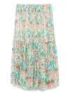 Chloé Pleated Tiered Floral-print Silk-chiffon Maxi Skirt