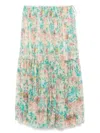 Chloé Pleated Tiered Floral-print Silk-chiffon Maxi Skirt