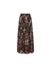 Chloé Sheer Overlay Tiered Floral Skirt