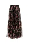 Chloé Sheer Overlay Tiered Floral Skirt