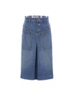 Chloé A-line Silhouette Midi Length Skirt In Blue