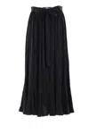 Chloé Gathered Midi Skirt In Silk Jacquard In Black