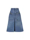 Chloé A-line Silhouette Midi Length Skirt In Blue