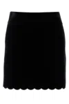 Chloé Velvet Scallop-rimmed Mini Skirt In Black
